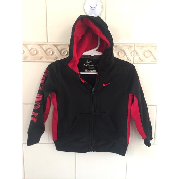Nike Dri Fit Toddler Just Do It Zippered Hoodie Jacket Fleece Lined 24 Months - Picture 1 of 6